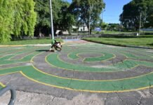 La futura plaza Jorge Borges suma arte urbano con una intervención del programa Todas las Manos